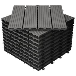 ECD Germany WPC terrassplattor 30x30 cm 11er besparingssats för 1m² antracit i