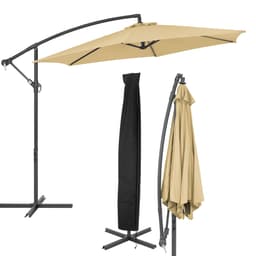 Trafiklys-paraply med kurvel inkl. overtræk Ø 300 cm Brun af polyester