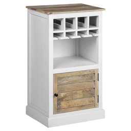Womo Design Vinskab med glasbeslag og dør, 55x95x42cm, hvid / træ look, unik,