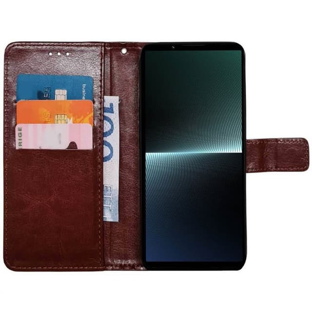 Lompakkokotelo 3-kortti Sony Xperia 1 V - Ruskea