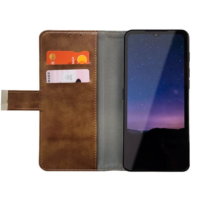 Mobilcover 2-kort CAT S75 - Brun
