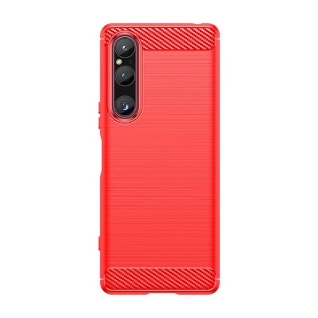 Harjattu TPU kuori Sony Xperia 1 V - Punainen