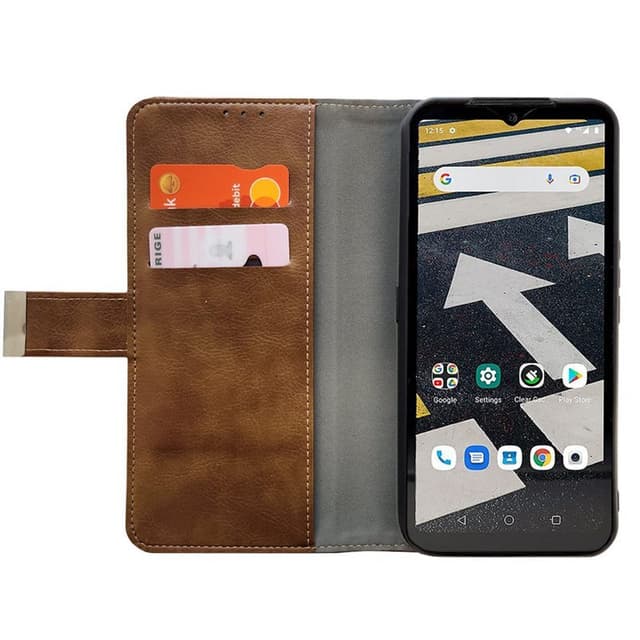 Mobilcover 2-kort CAT S53 - Brun