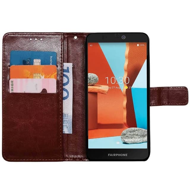Wallet cover 3-kort Fairphone 3 Plus - Brun