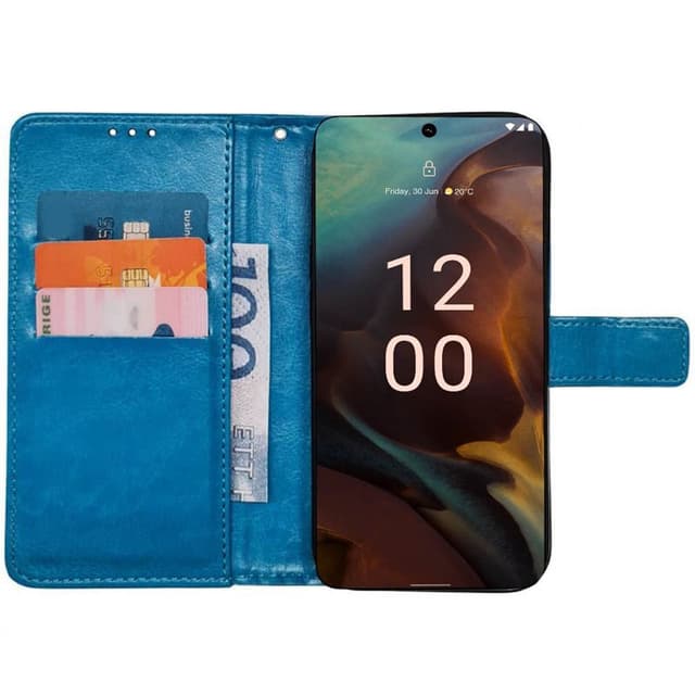 Plånboksfodral 3-kort Nokia XR21 - Ljusblå