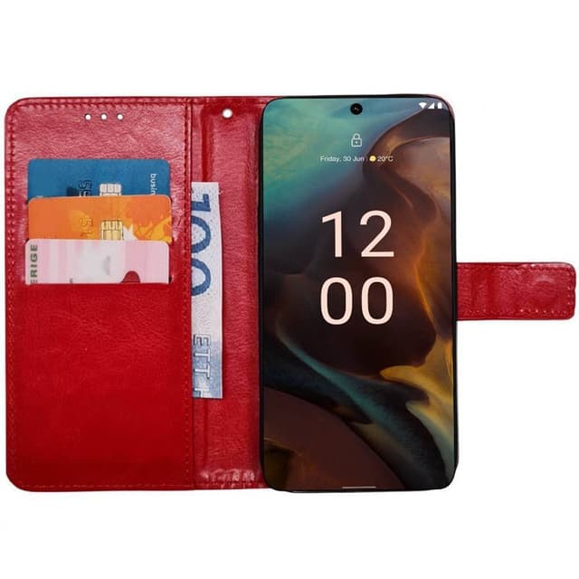 Plånboksfodral 3-kort Nokia XR21 - Röd
