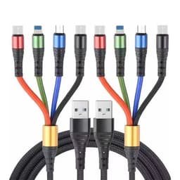4i1 Laddkabel USB-C med Micro-USB, lightning och 2 USB-C-uttag