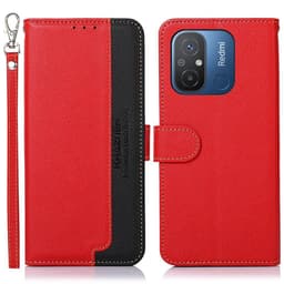 KHAZNEH Plånboksfodral till Xiaomi Redmi 12C - Röd/Svart