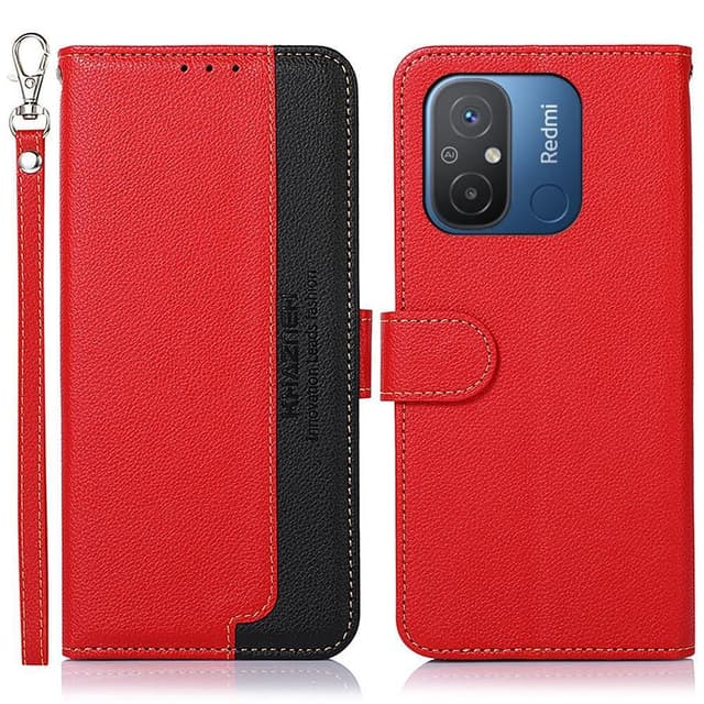 KHAZNEH Telefondæksel til Xiaomi Redmi 12C - Rød/Sort