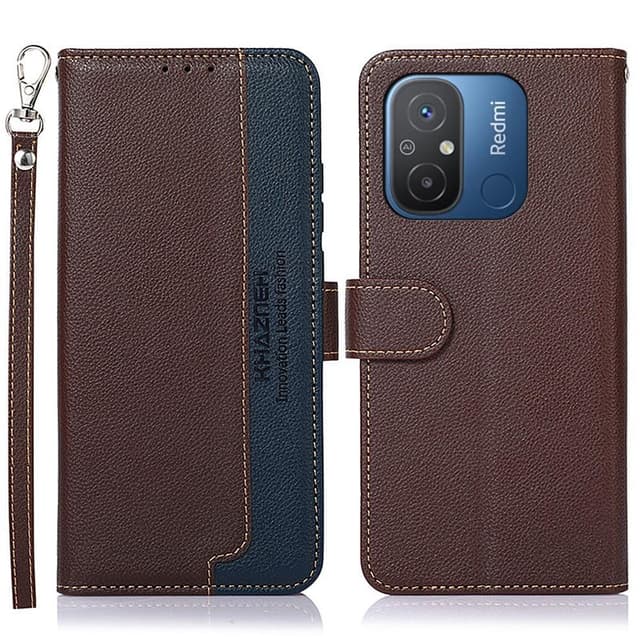 KHAZNEH Plånboksfodral till Xiaomi Redmi 12C - Brun/Blå
