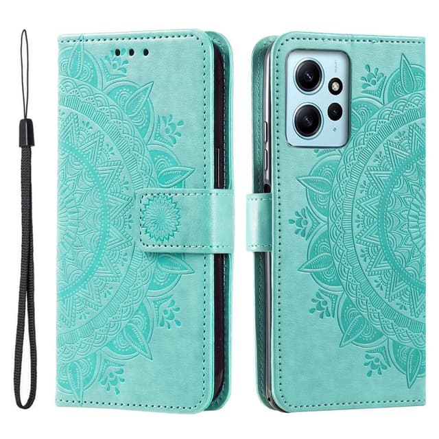 SKALO Xiaomi Redmi Note 12 4G Mandala Plånboksfodral - Turkos