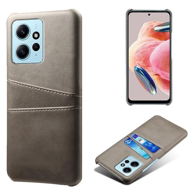 SKALO Xiaomi Redmi Note 12 4G PU-Läder Korthållare Skal - Grå