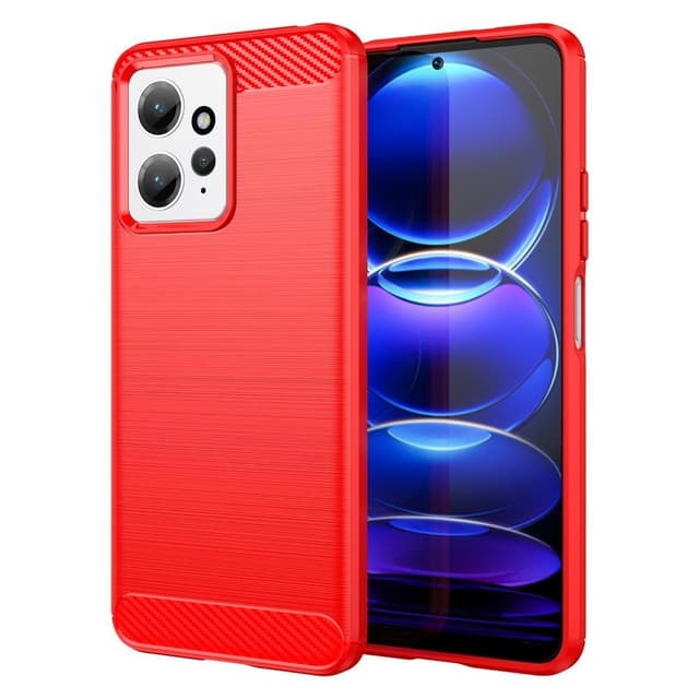SKALO Xiaomi Redmi Note 12 4G Armor Carbon Stødsikker TPU-cover - Rød
