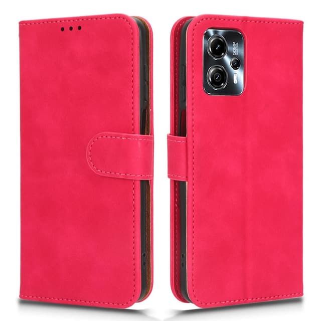 SKALO Motorola Moto G23 4G Matt PU Nahka lompakkokotelo - Cerise