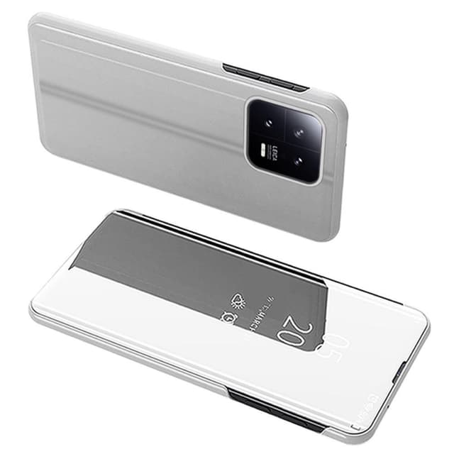 SKALO Xiaomi 13 5G Clear View Spegel fodral - Silver