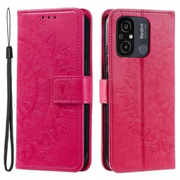 SKALO Xiaomi Redmi 12C 4G Mandala Flip Cover - Cerise