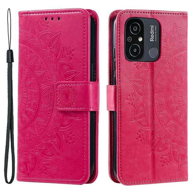 SKALO Xiaomi Redmi 12C 4G Mandala Plånboksfodral - Cerise