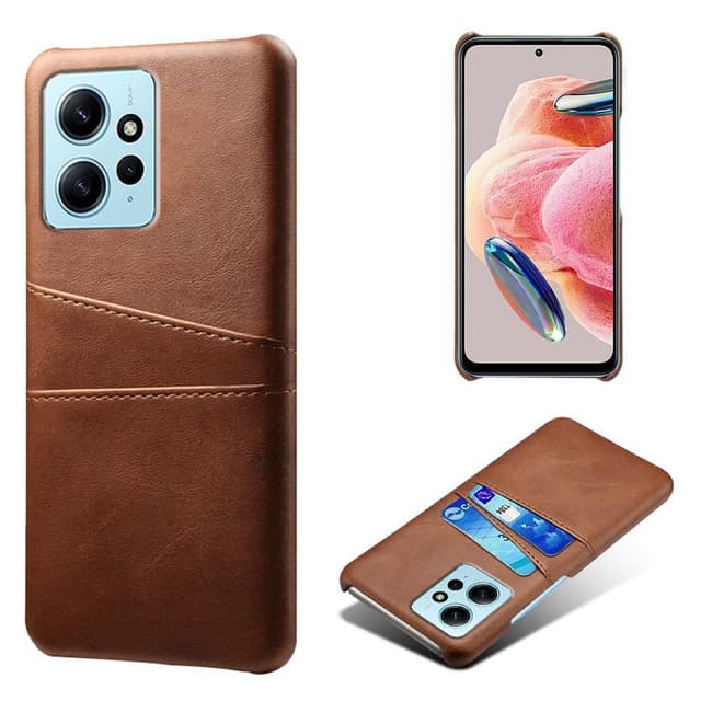 SKALO Xiaomi Redmi Note 12 4G PU-Läder Korthållare Skal - Brun