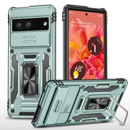 SKALO Google Pixel 7a Armor hybridi metallirengas kameran liukusäädin - - Vihreä