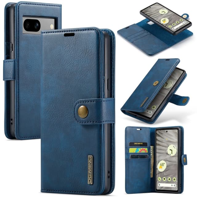 DG MING Google Pixel 7a 2-in-1 magneetti lompakkokotelo - Sininen