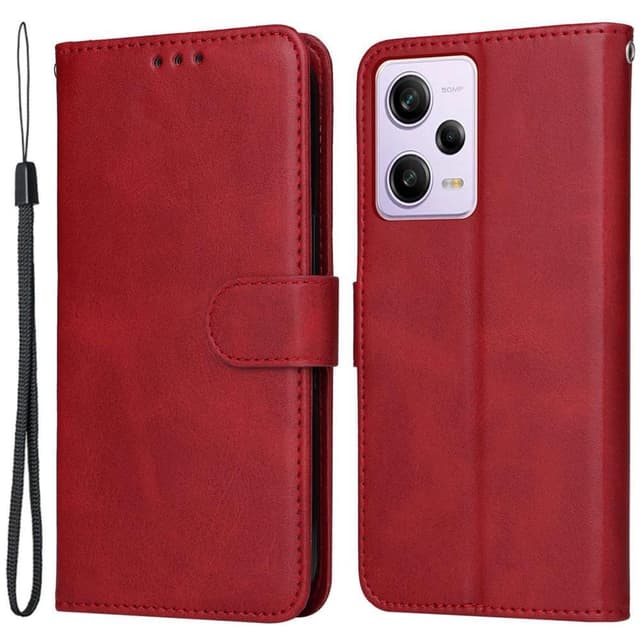 SKALO Xiaomi Redmi Note 12 Pro 5G Flip Cover m. pung i PU-læder - Rød