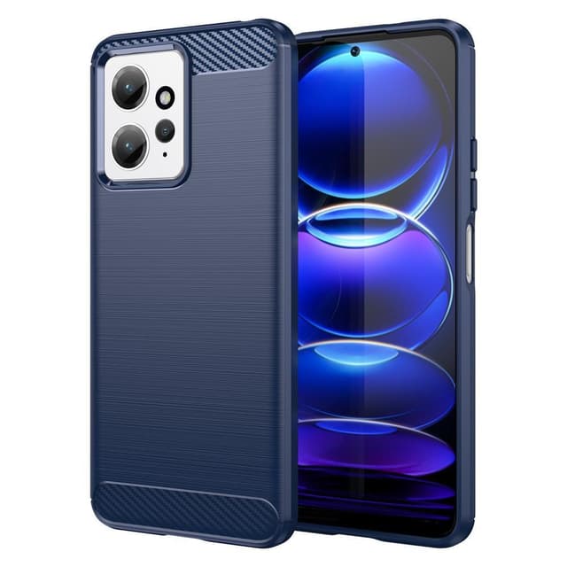 SKALO Xiaomi Redmi Note 12 4G Armor Carbon Stødsikker TPU-cover - Blå