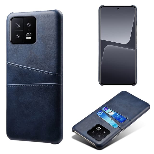 SKALO Xiaomi 13 5G PU-Läder Korthållare Skal - Blå