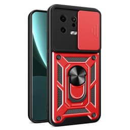 SKALO Xiaomi 13 5G Armor Hybrid Metallring Kameraslider - Röd