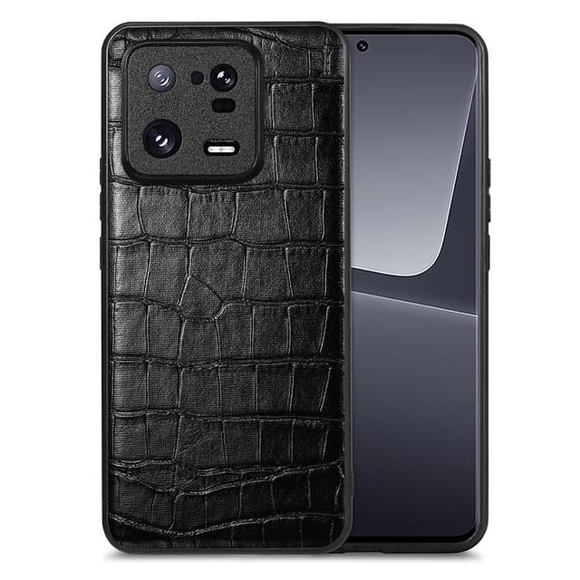 SKALO Xiaomi 13 Pro 5G Krokodil PU-Läder Hybrid Skal - Svart