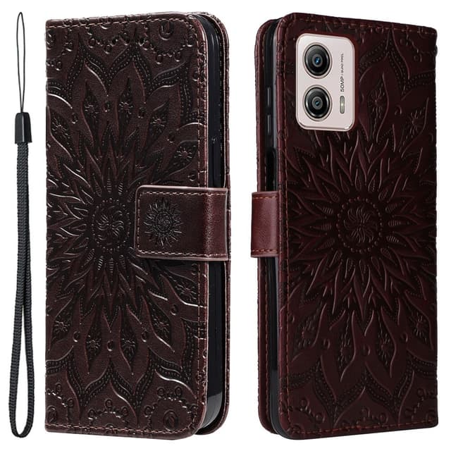 SKALO Motorola Moto G23 4G Mandala Flip Cover - Brun
