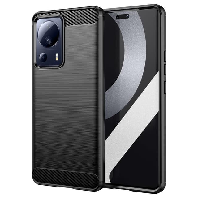 SKALO Xiaomi 13 Lite Armor Carbon Stødsikker TPU-cover - Sort