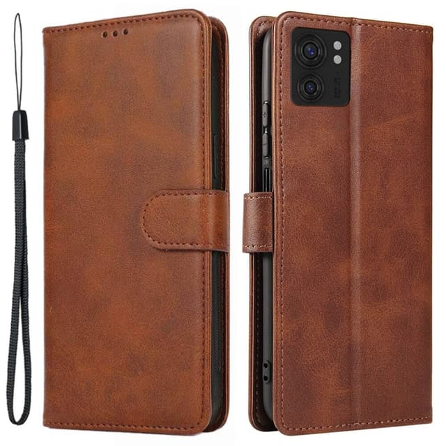 SKALO Motorola Edge 40 5G Premium Wallet Lompakkokotelo - Ruskea