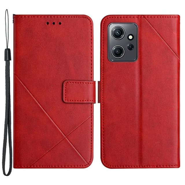 SKALO Xiaomi Redmi Note 12 4G PU læderpung med prægning - Rød
