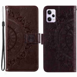 SKALO Xiaomi Redmi Note 12 Pro 5G Mandala Flip Cover - Brun