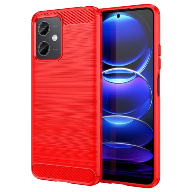 SKALO Xiaomi Redmi Note 12 5G Armor Carbon Stødsikker TPU-cover - Rød