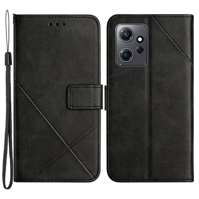 SKALO Xiaomi Redmi Note 12 4G Embossed Plånboksfodral i PU-Läder - Svart