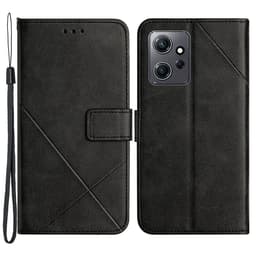 SKALO Xiaomi Redmi Note 12 4G PU læderpung med prægning - Sort