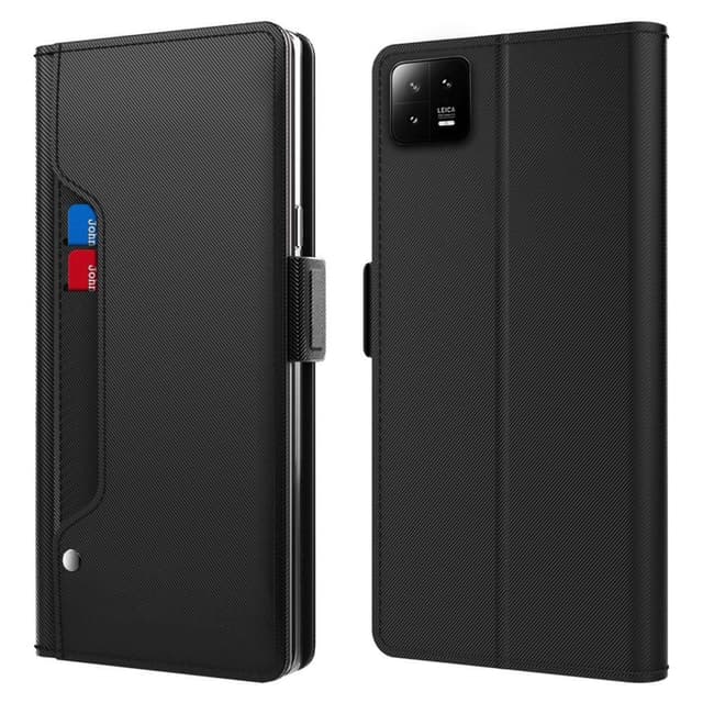 SKALO Xiaomi 13 5G Korthållare Spegel Plånbok - Svart