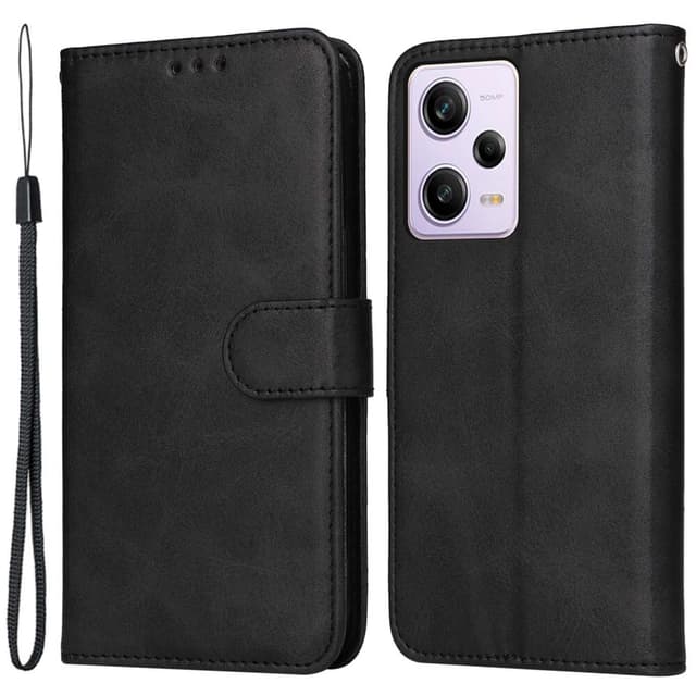 SKALO Xiaomi Redmi Note 12 Pro 5G Plånboksfodral i PU-Läder - Svart