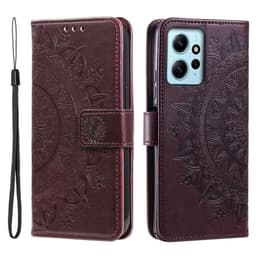 SKALO Xiaomi Redmi Note 12 4G Mandala Plånboksfodral - Brun
