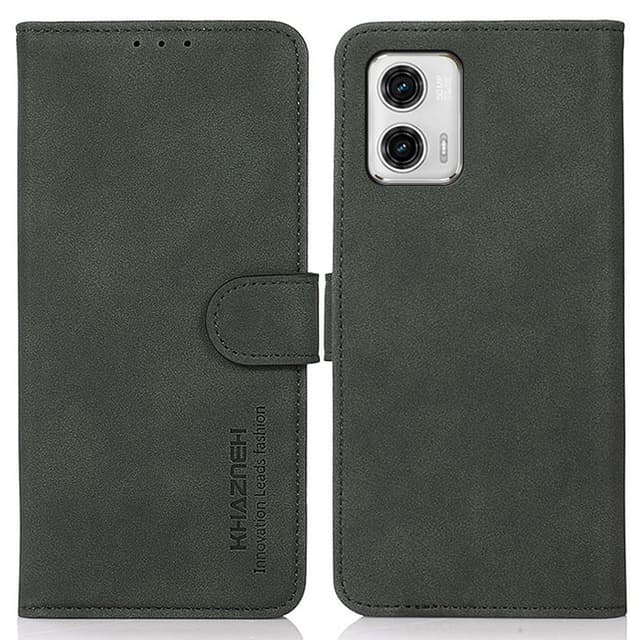 SKALO Motorola Moto G73 5G KHAZNEH Lompakkokotelo PU-nahasta - Vihreä