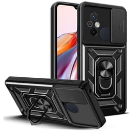 SKALO Xiaomi Redmi 12C 4G Armor Hybrid Metal Ring Camera Slider - Sort