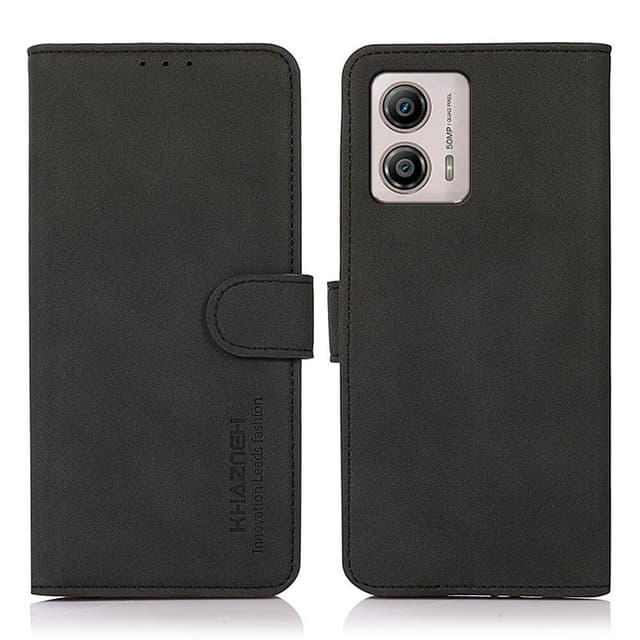 SKALO Motorola Moto G53 5G KHAZNEH Lompakkokotelo PU-nahasta - Musta