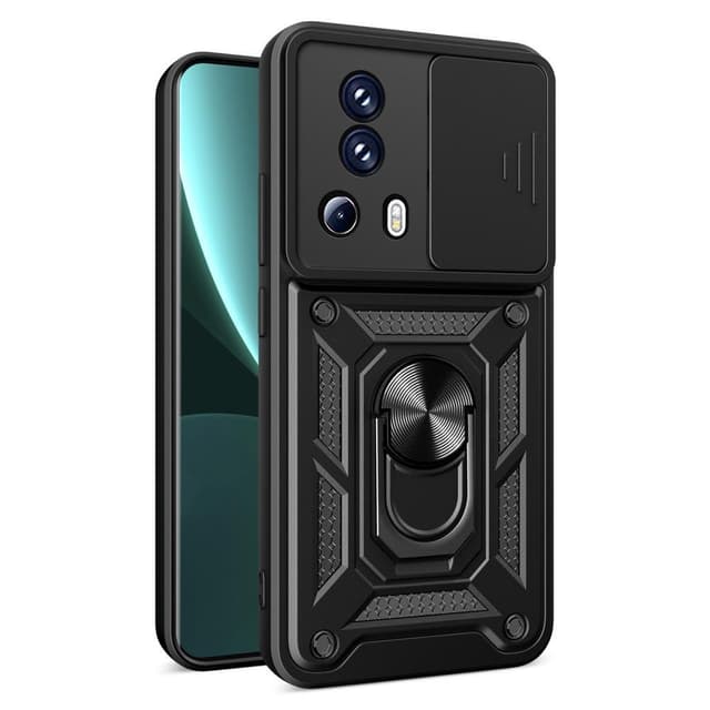 SKALO Xiaomi 13 Lite Armor Hybrid Metallring Kameraslider - Svart
