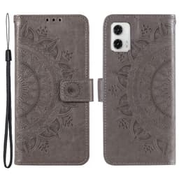SKALO Motorola Moto G73 5G Mandala Flip Cover - Grå