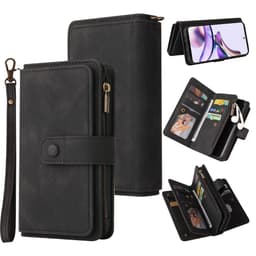 SKALO Motorola Moto G53 5G Big Wallet 17-lokeroa Lompakkokotelo - Musta