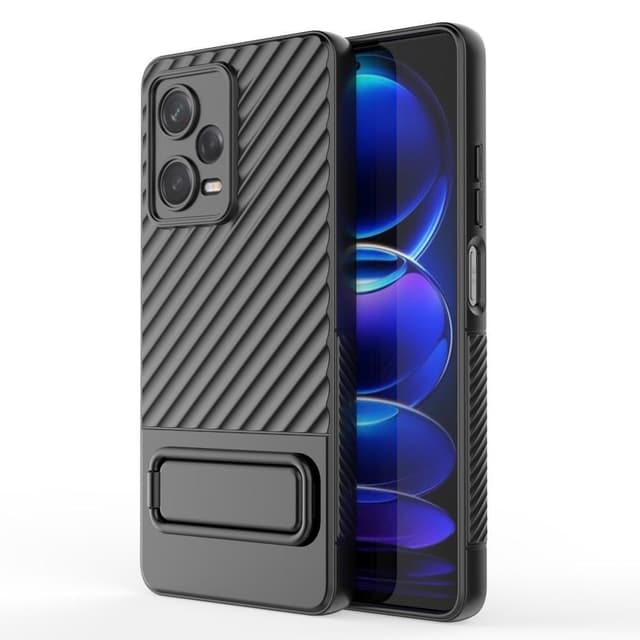 SKALO Xiaomi Redmi Note 12 Pro 5G Twill 2.0 TPU-Cover med rack - Sort