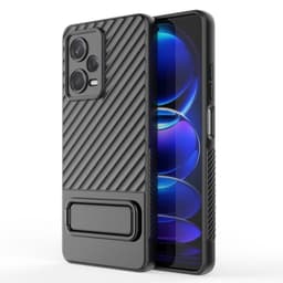 SKALO Xiaomi Redmi Note 12 Pro 5G Twill 2.0 TPU skal med ställ - Svart