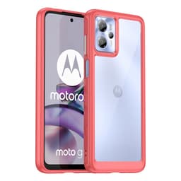 SKALO Motorola Moto G23 4G Läpinäkyvä TPU suojakuori - Punainen
