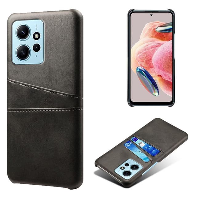 SKALO Xiaomi Redmi Note 12 4G PU-Läder Korthållare Skal - Svart
